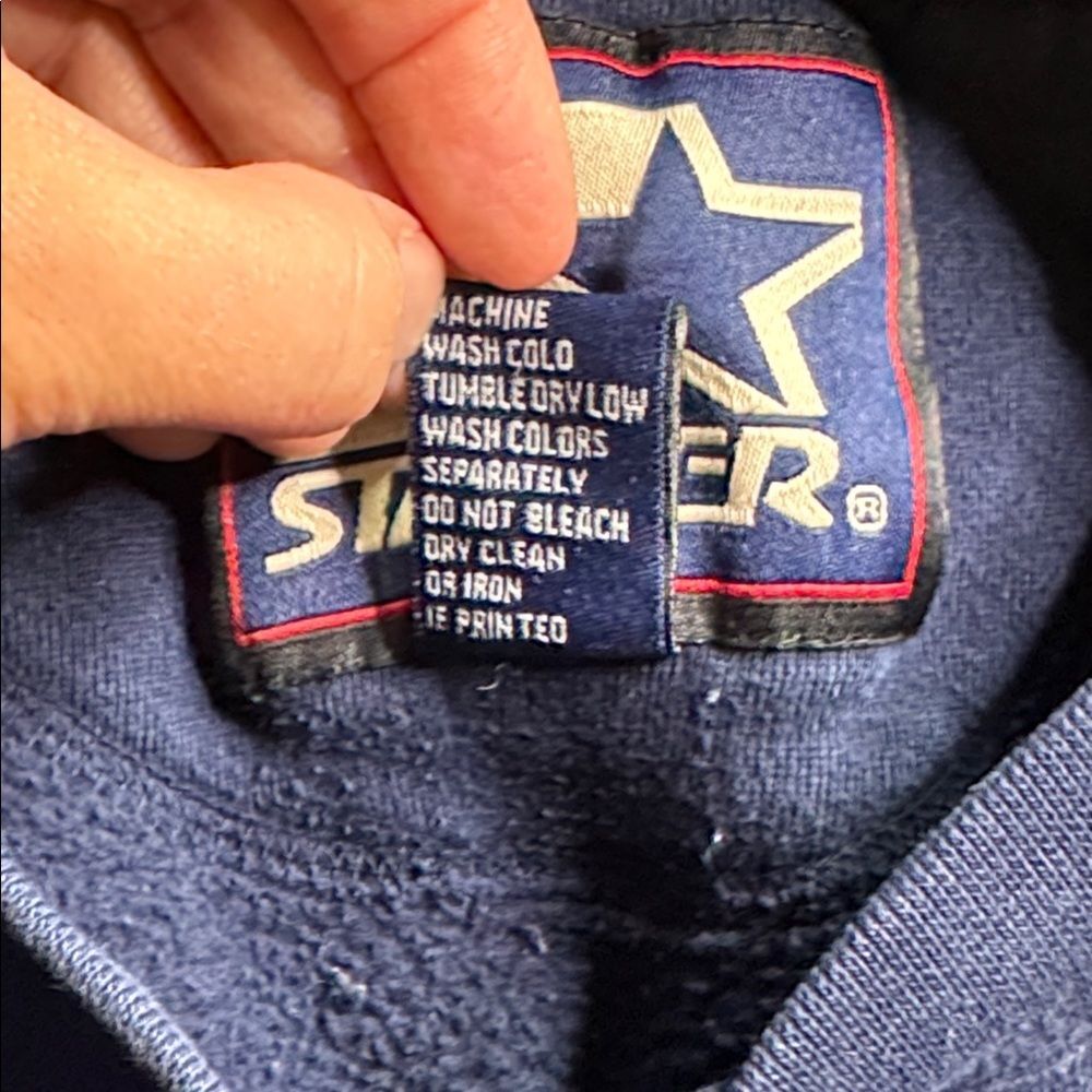Vintage STARTER Navy Blue Pullover Sweatshirt Size XXL - Picture 8 of 10